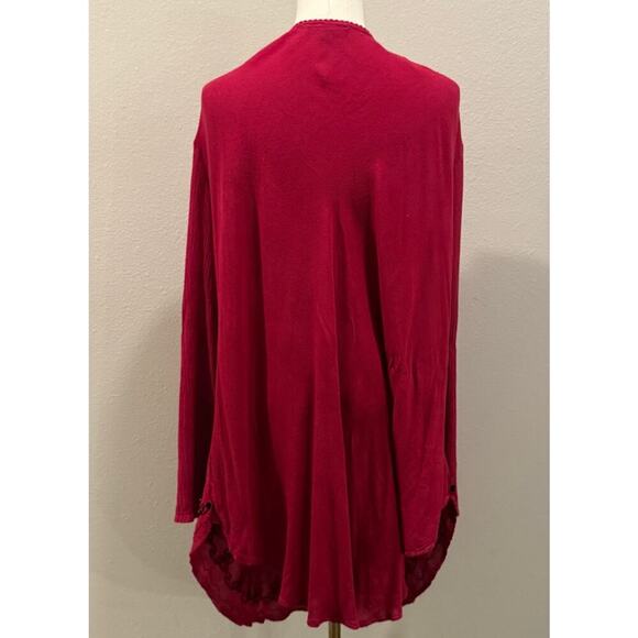 GreaterGood Scarlet Dragonfly Pink Megenta Tunic Top 4X Long Sleeve Embroidered - Picture 3 of 11